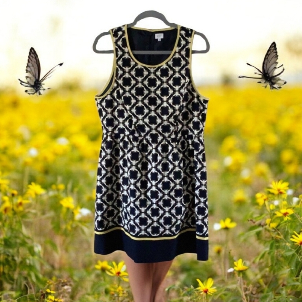 Crown & Ivy dress sleeveless BEES design 12-14 L accommodations for 40-4…